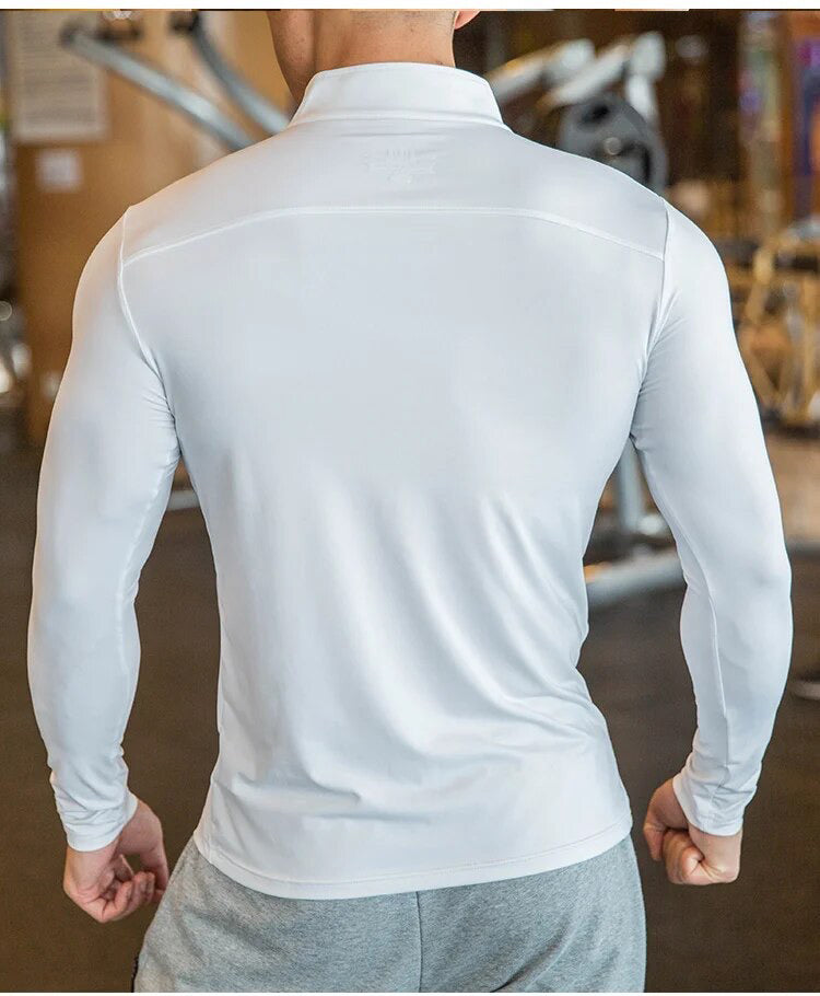 High Collar Zip-up Men's Long Sleeve