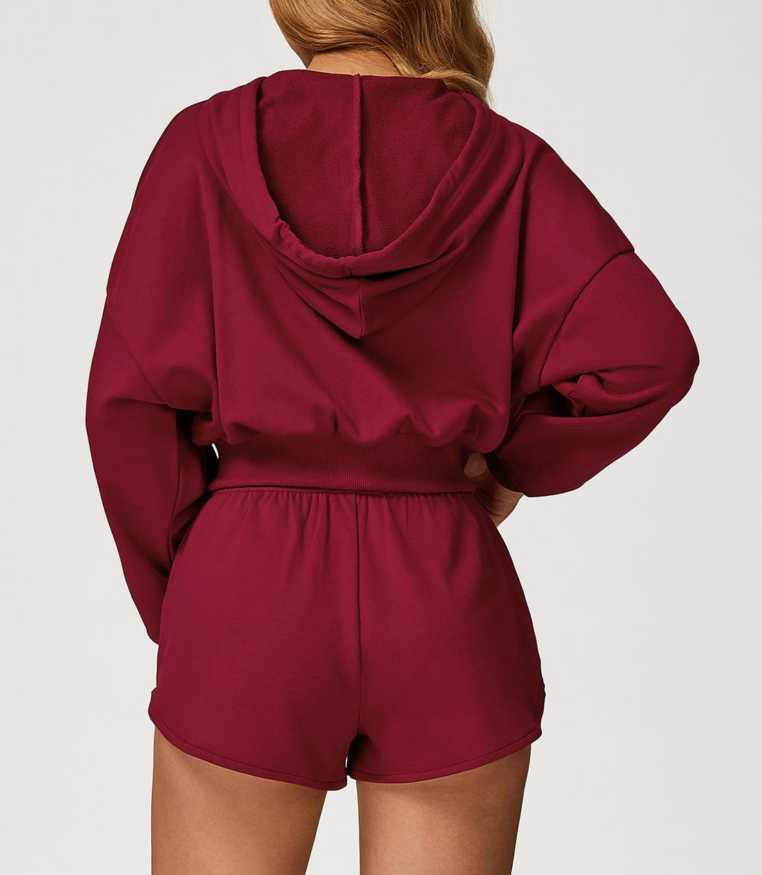 Zip-Through Loose Hoodie & Shorts Set
