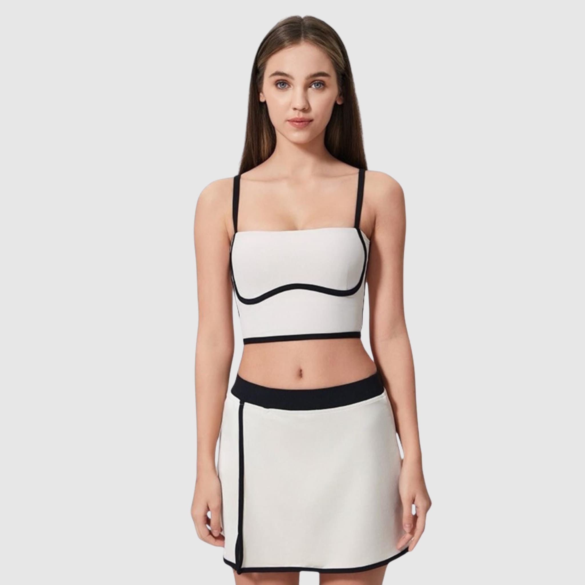 Ensemble de vacances en peluche avec jupe et soutien-gorge de sport