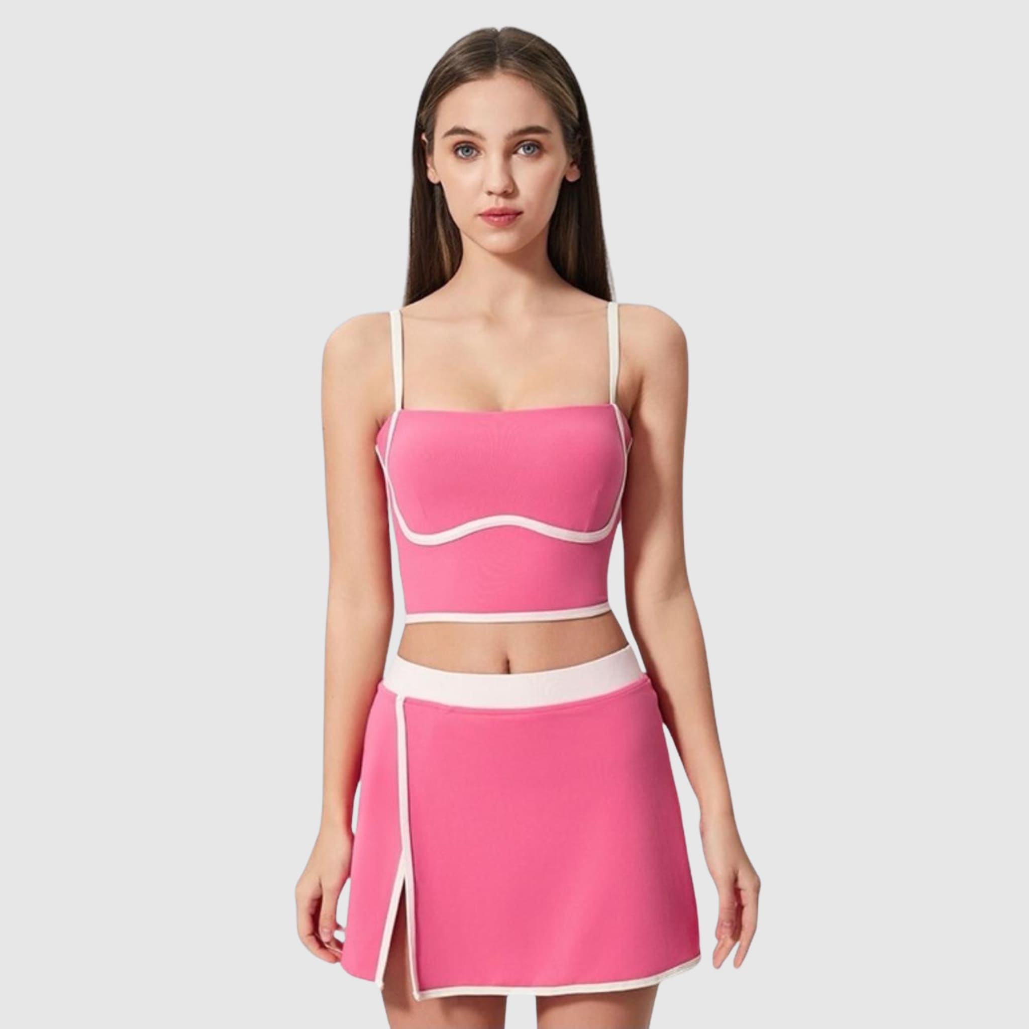Ensemble de vacances en peluche avec jupe et soutien-gorge de sport