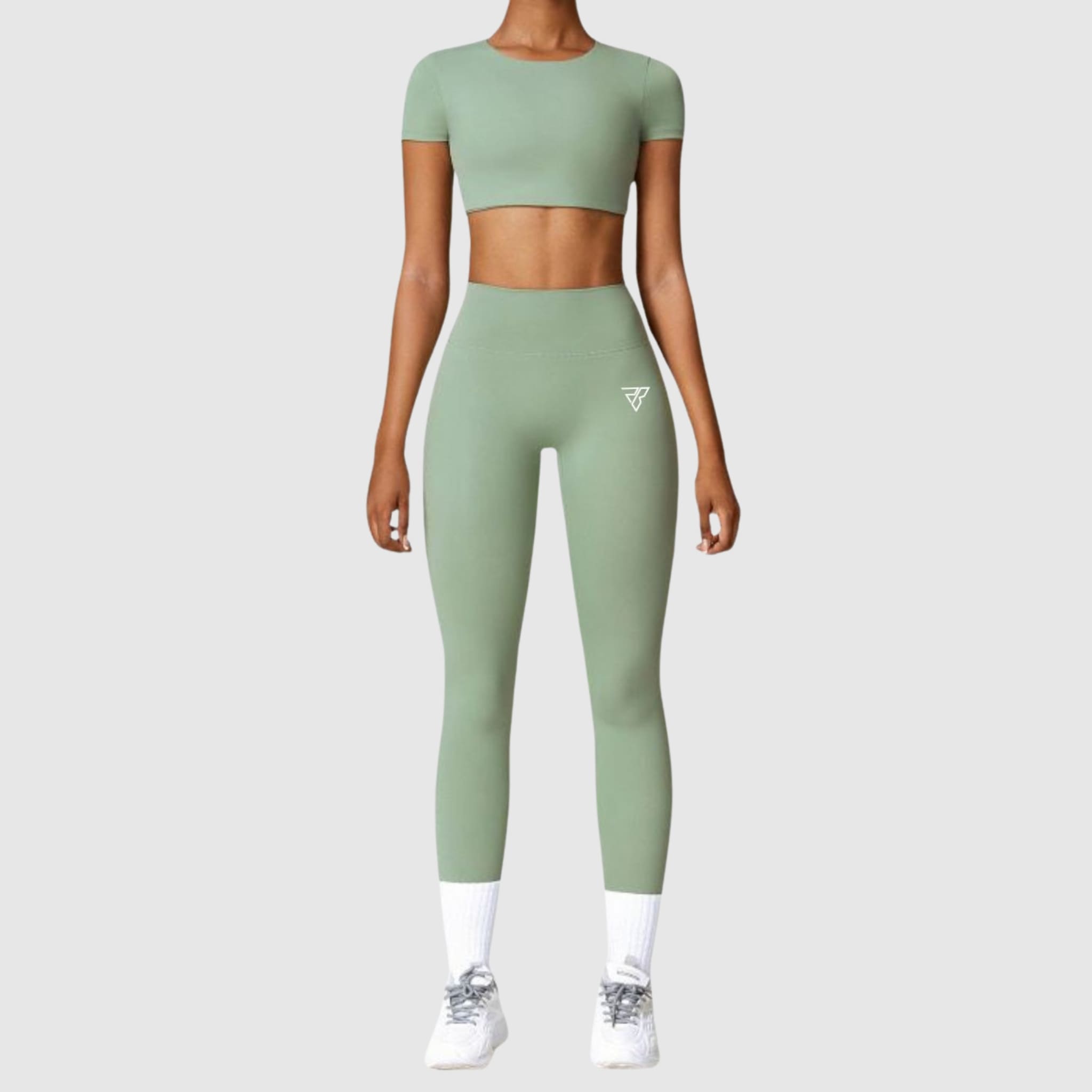 Ensemble t-shirt court et leggings extensibles