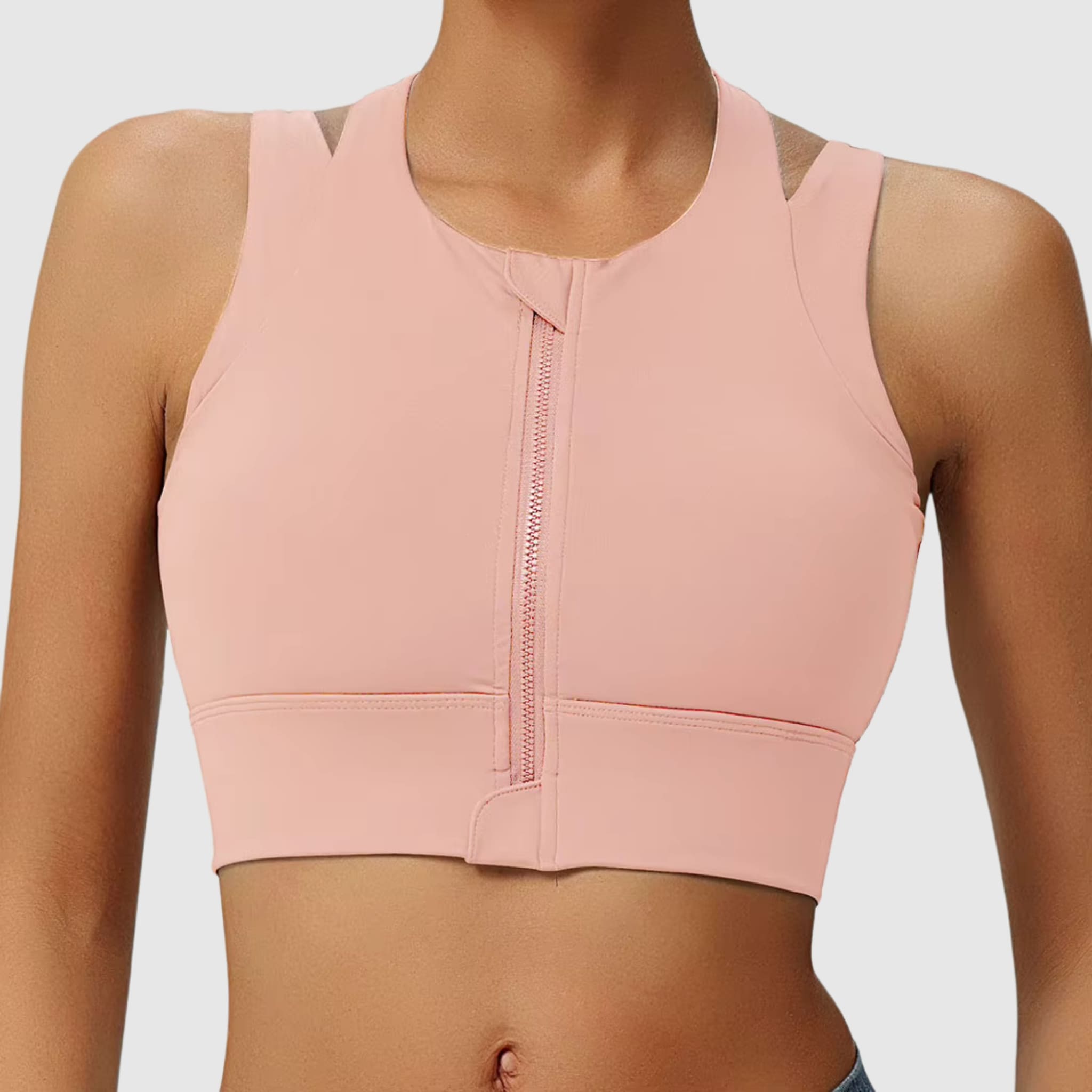 Soutien-gorge de sport dos nageur zippé sur le devant