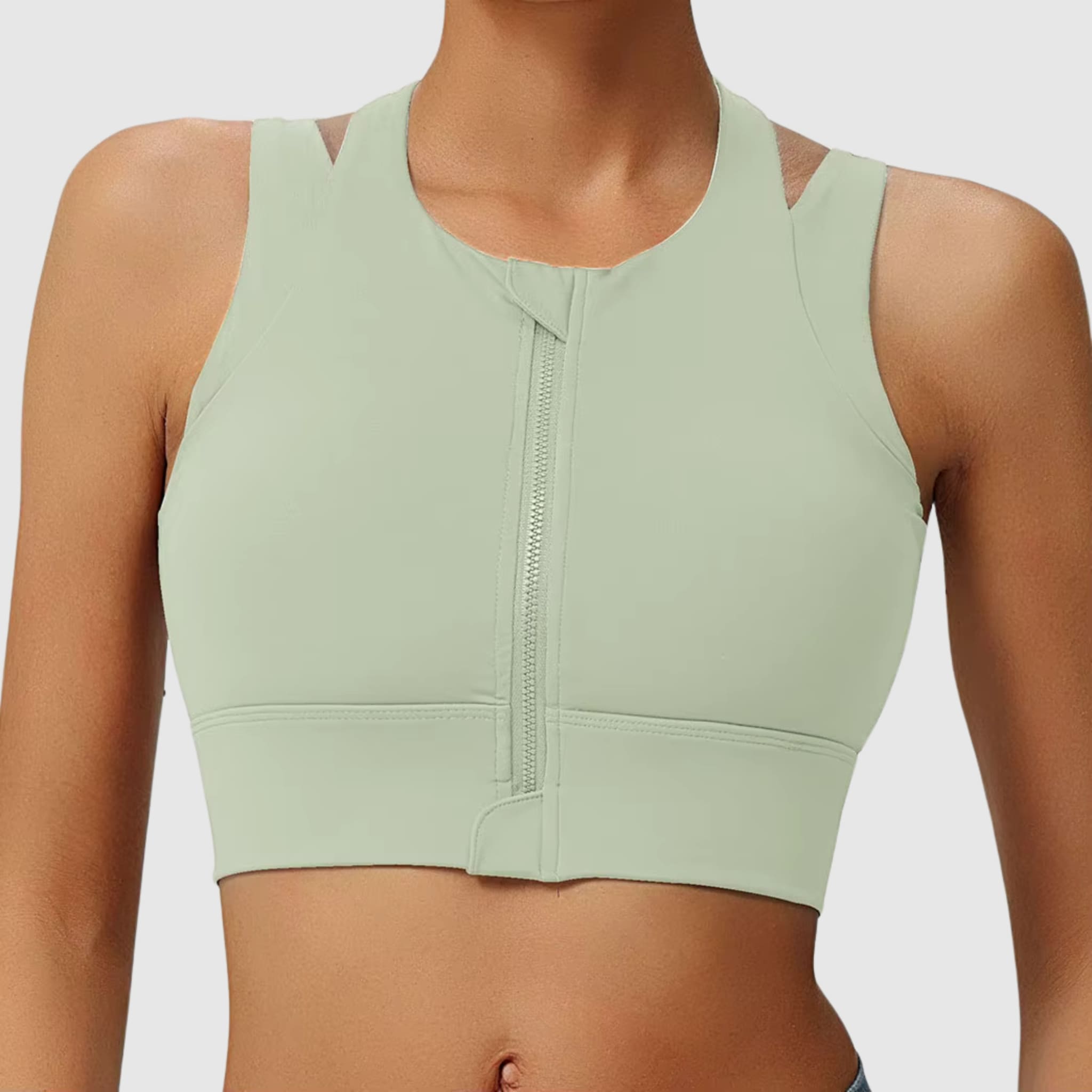 Soutien-gorge de sport dos nageur zippé sur le devant