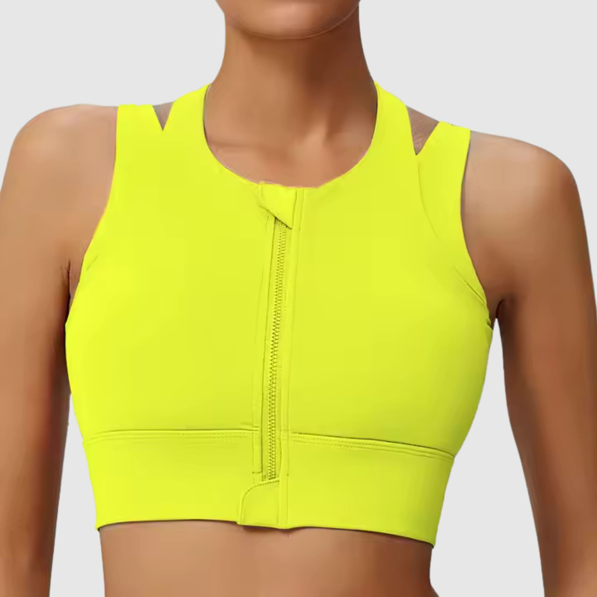 Soutien-gorge de sport dos nageur zippé sur le devant