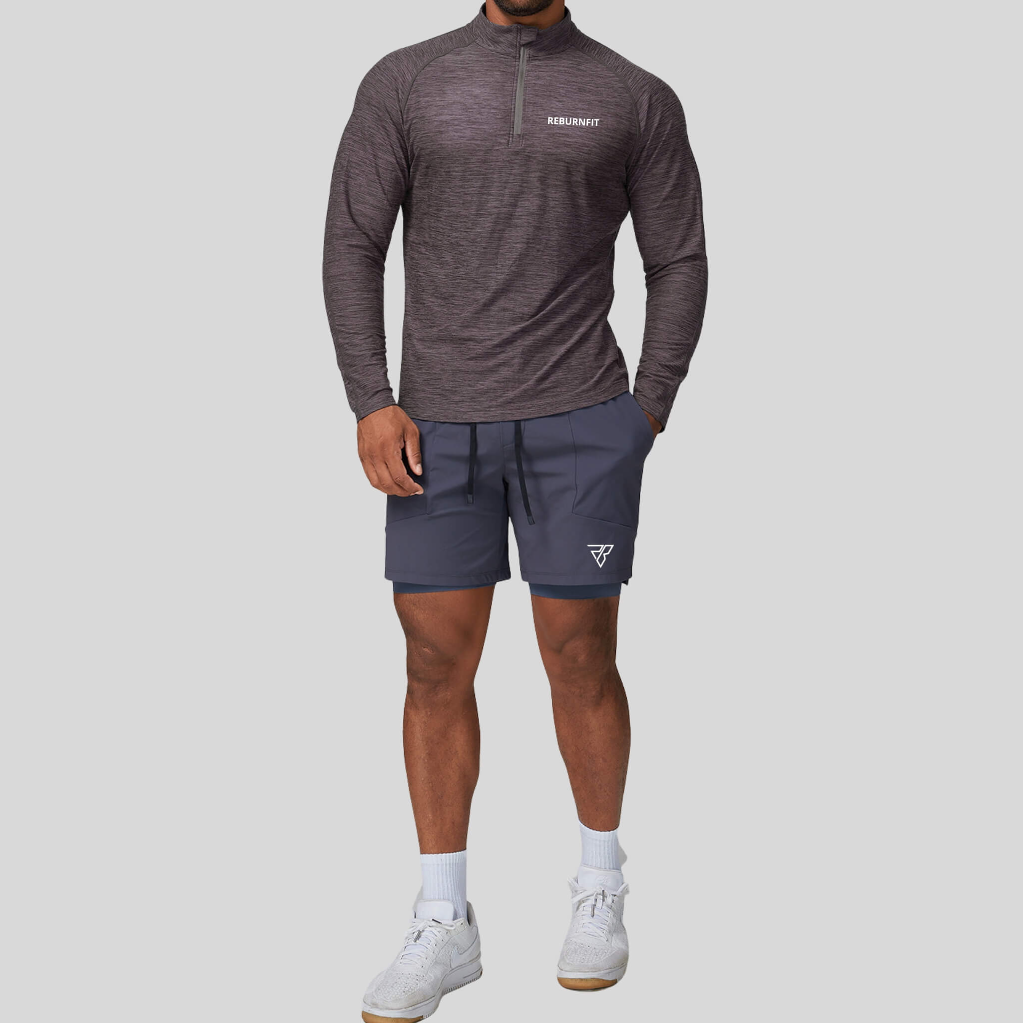 High Collar Zip-up Long Sleeve