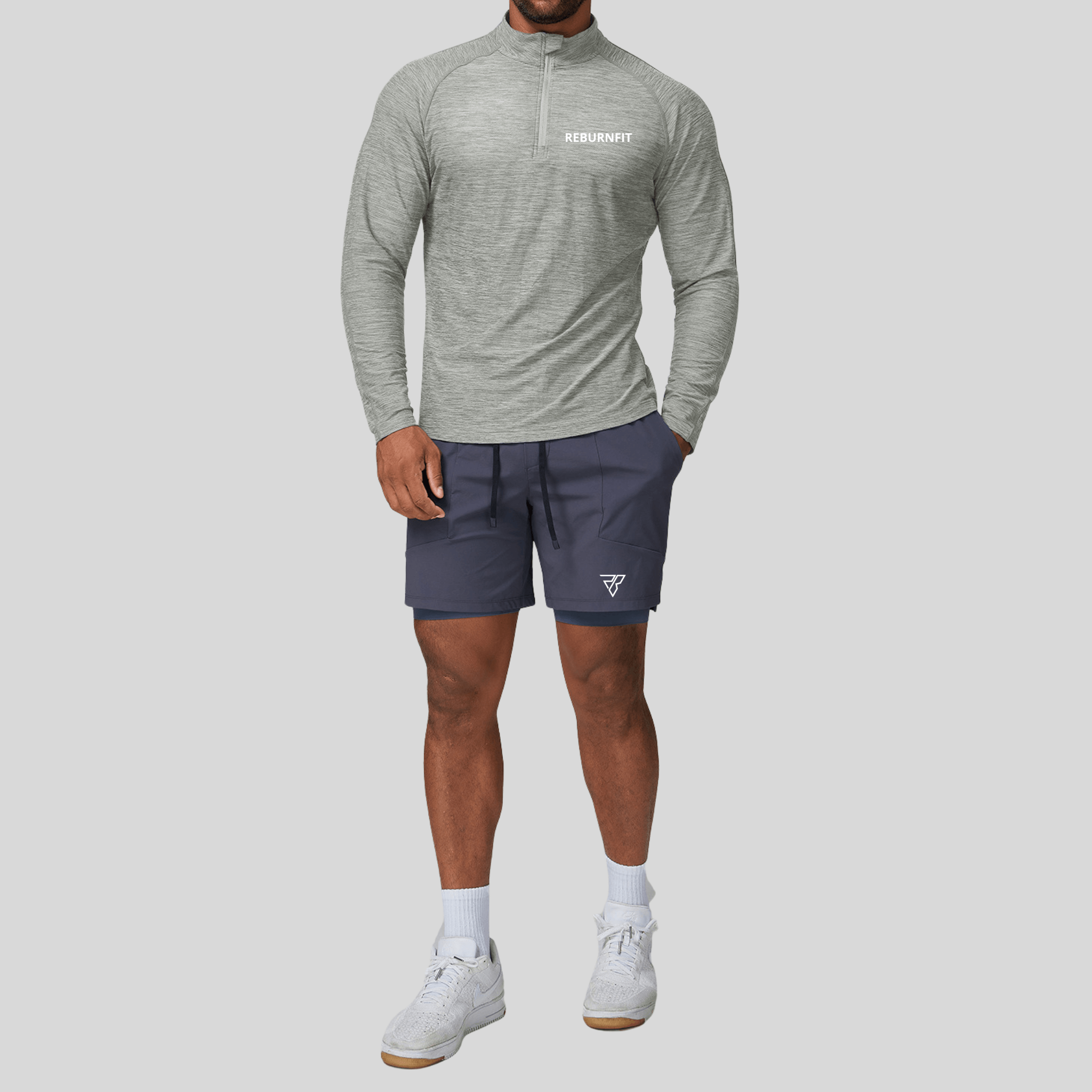 High Collar Zip-up Long Sleeve