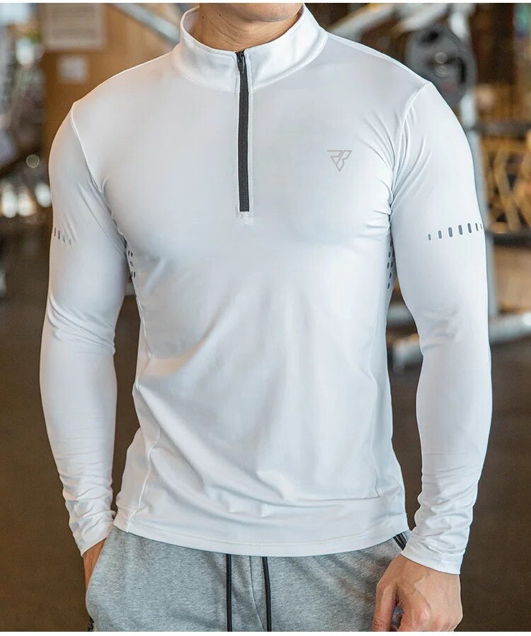 High Collar Zip-up Men's Long Sleeve