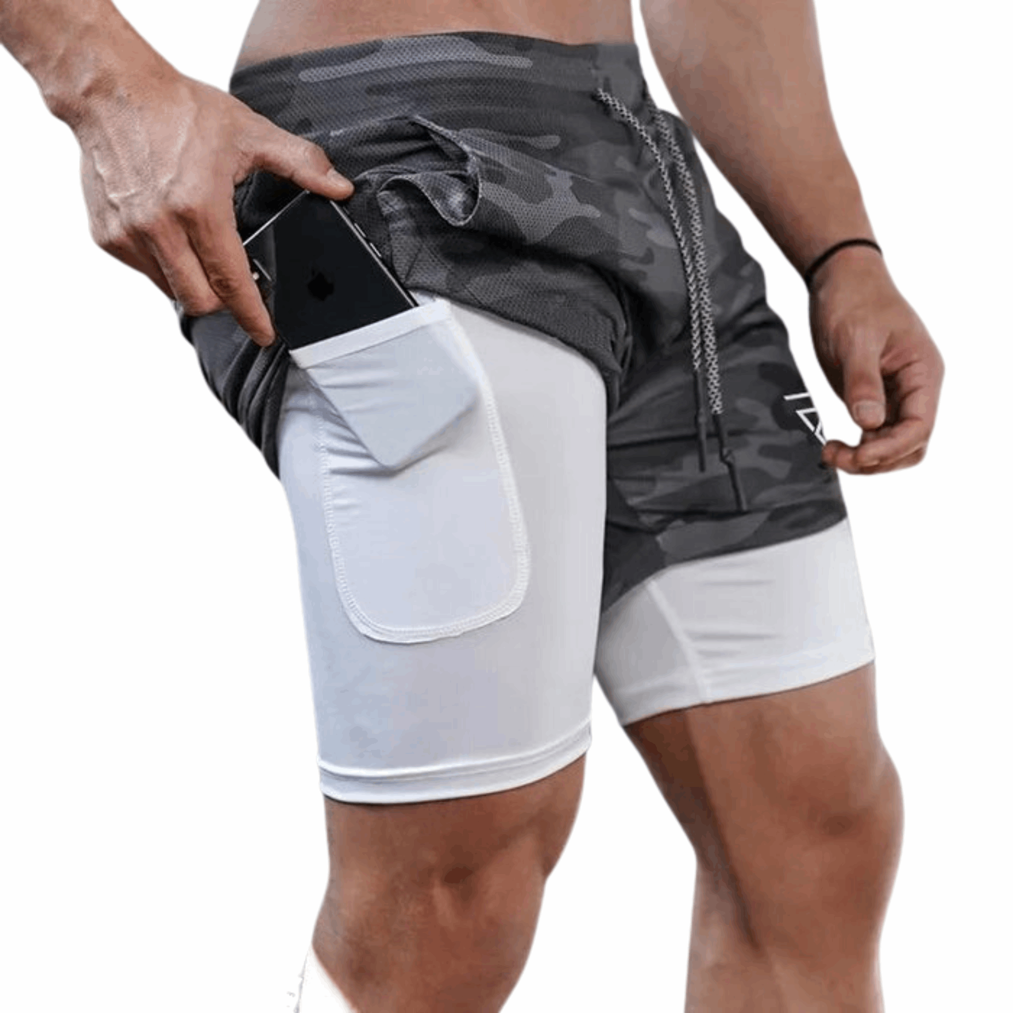 2-in-1 Men’s Running Camouflage Shorts