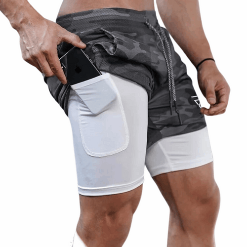 2-in-1 Men’s Running Camouflage Shorts