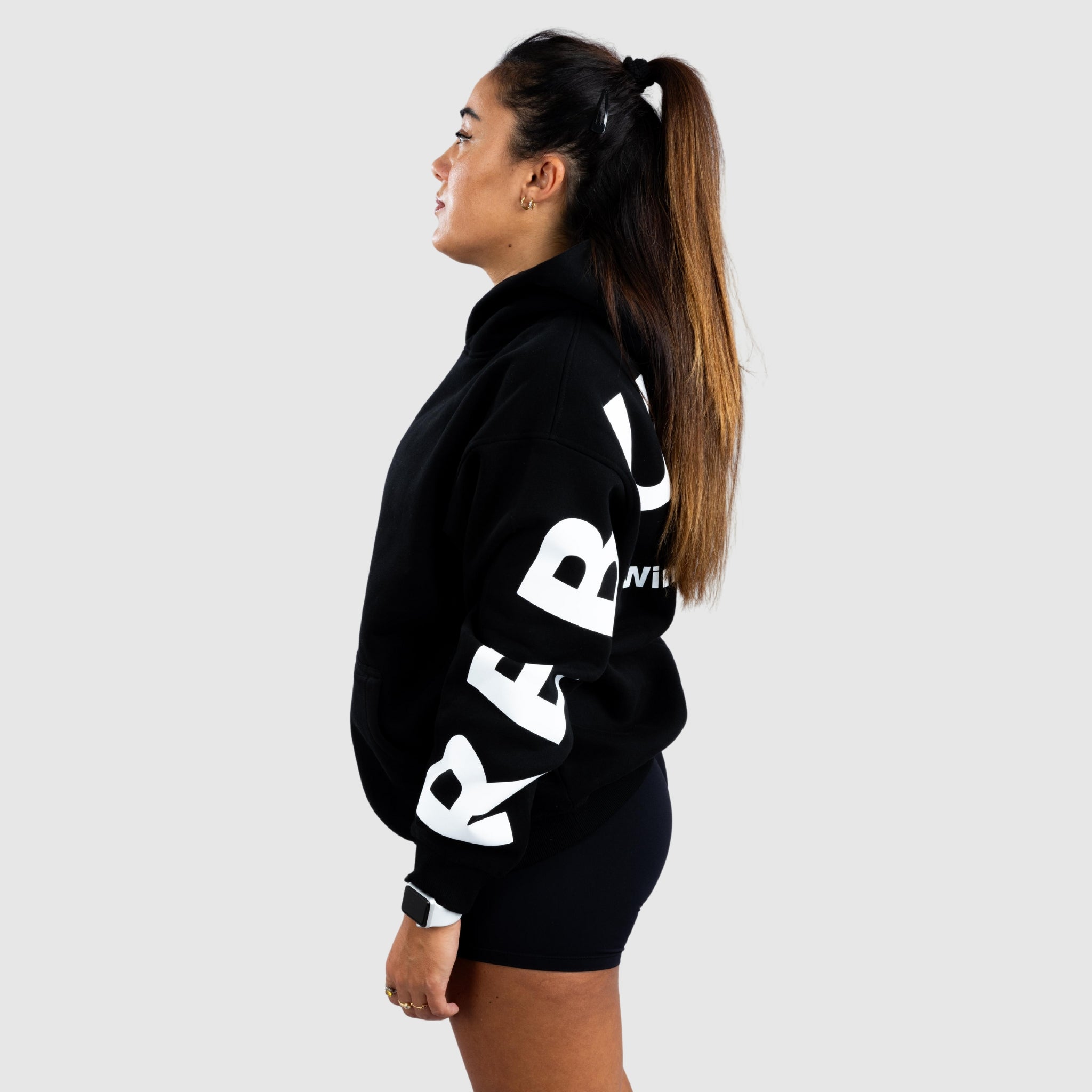 Sweat à capuche imprimé surdimensionné avec poche