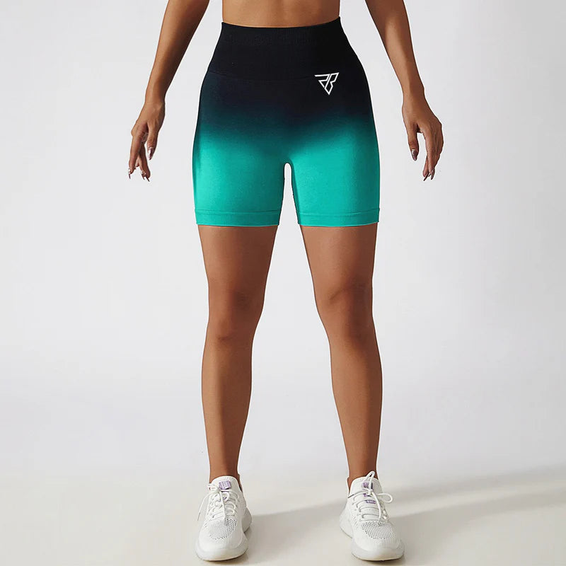 Short taille haute dégradé froissé aux fesses