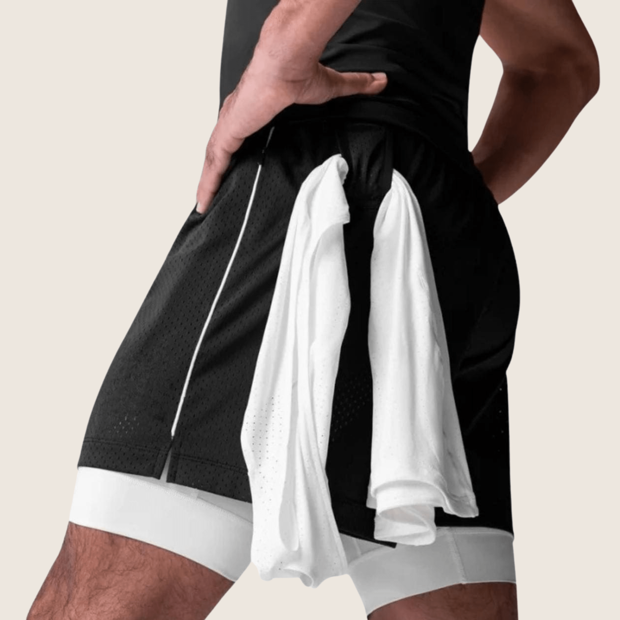 Athletic Mesh Shorts – White Layer
