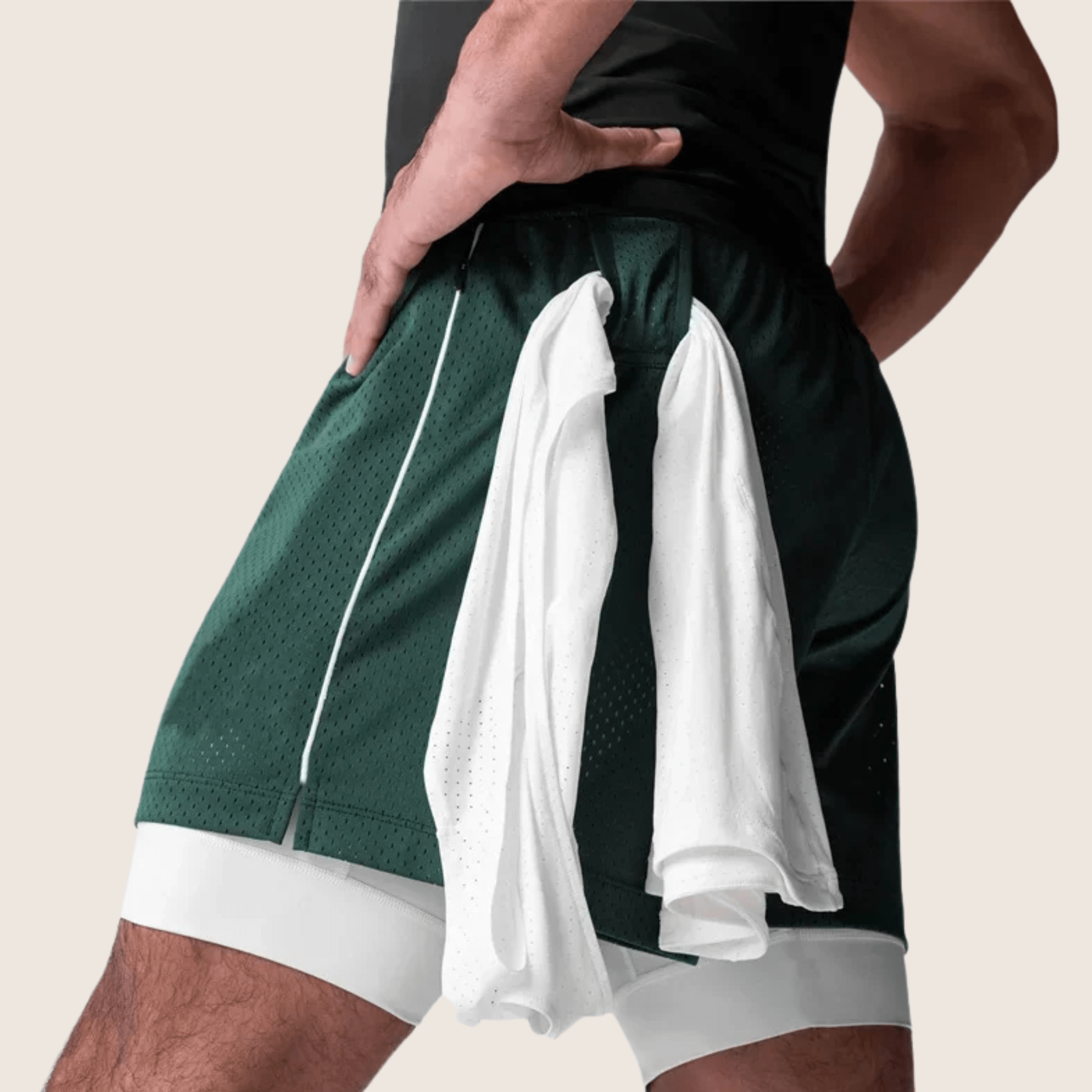 Athletic Mesh Shorts – White Layer