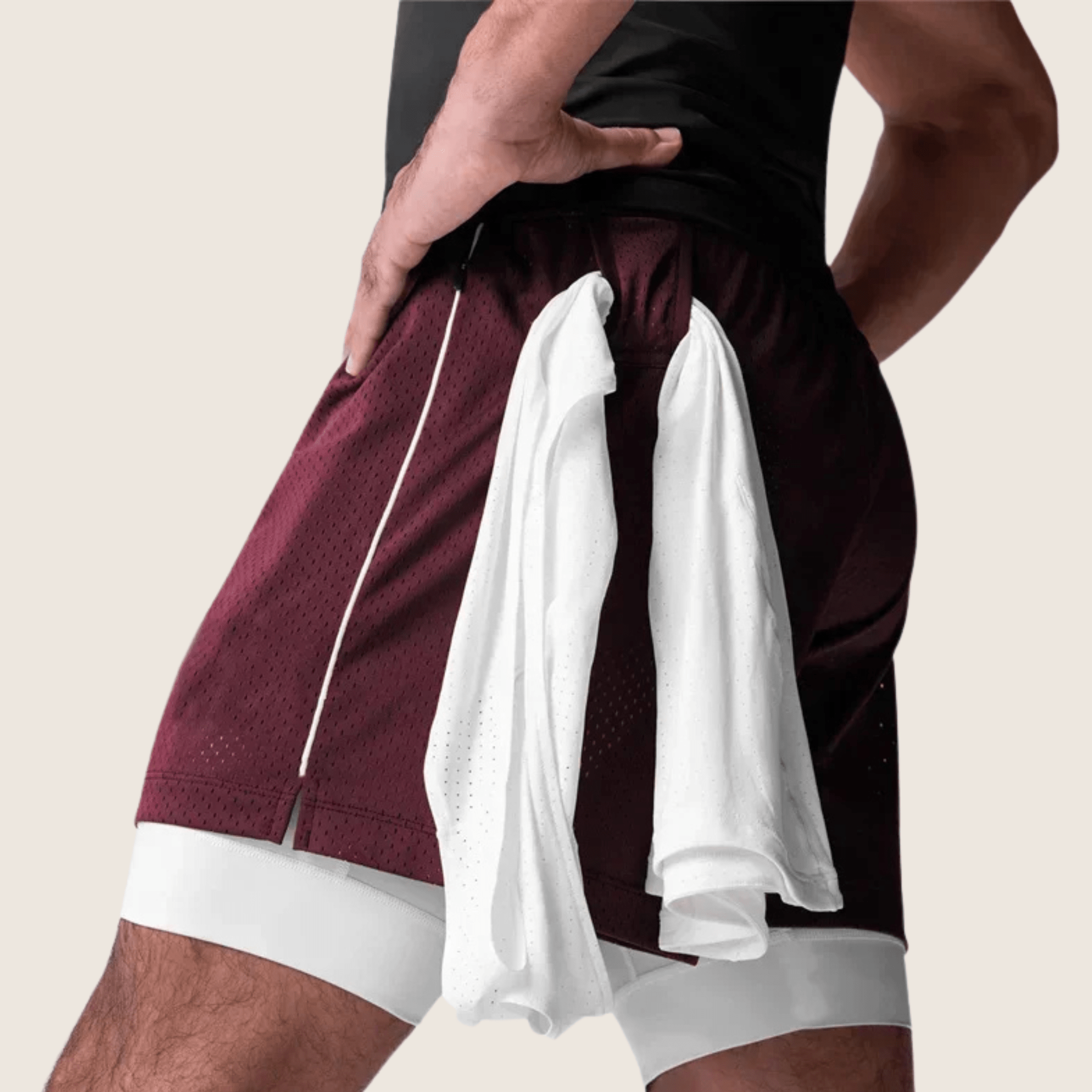 Athletic Mesh Shorts – White Layer