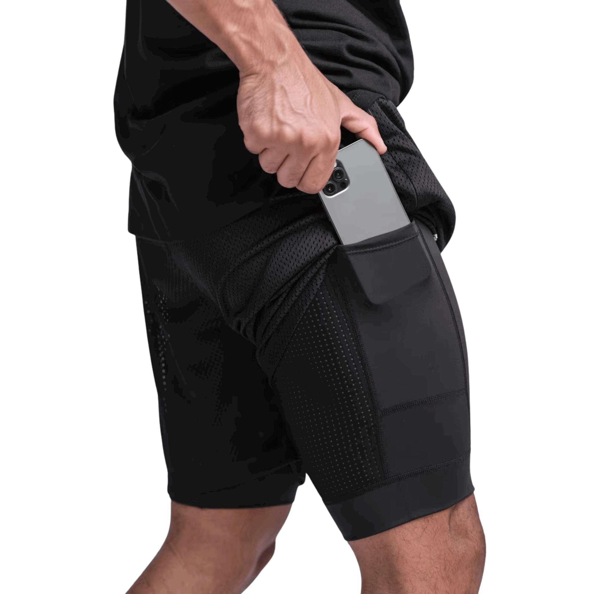 Athletic Mesh Shorts – Black Layer