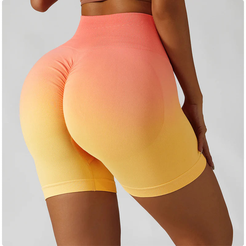 Gradient High Waist Scrunch Bum Shorts