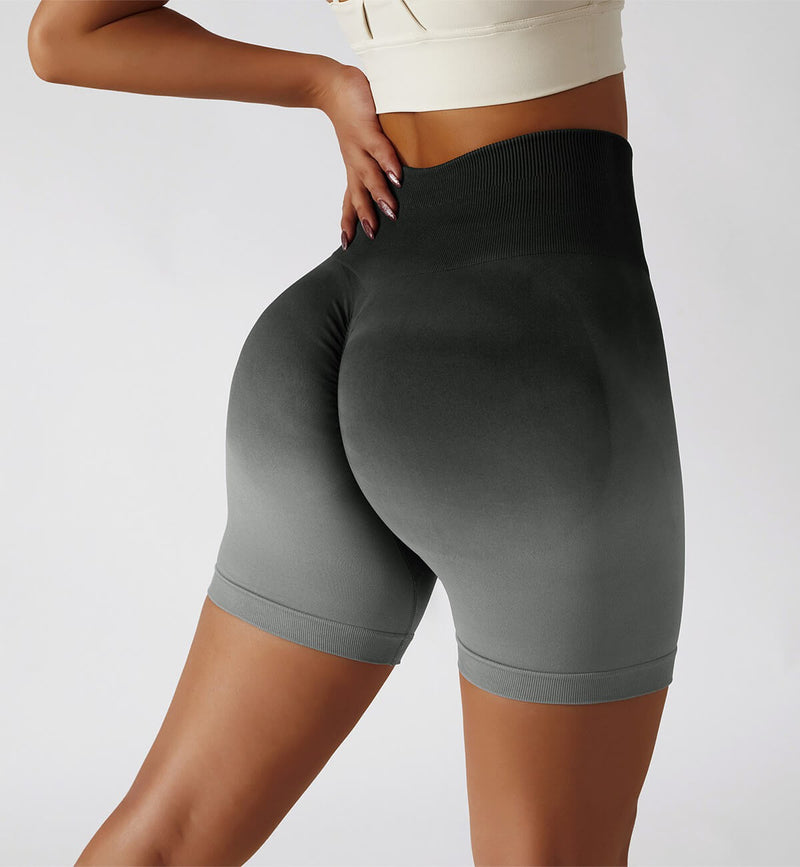 Short taille haute dégradé froissé aux fesses
