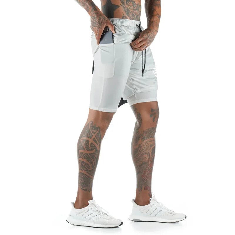2-in-1 Men’s Running Camouflage Shorts