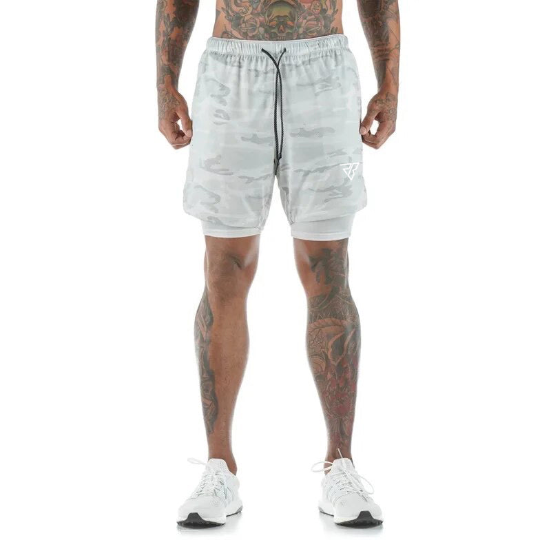 Short camouflage de course 2 en 1