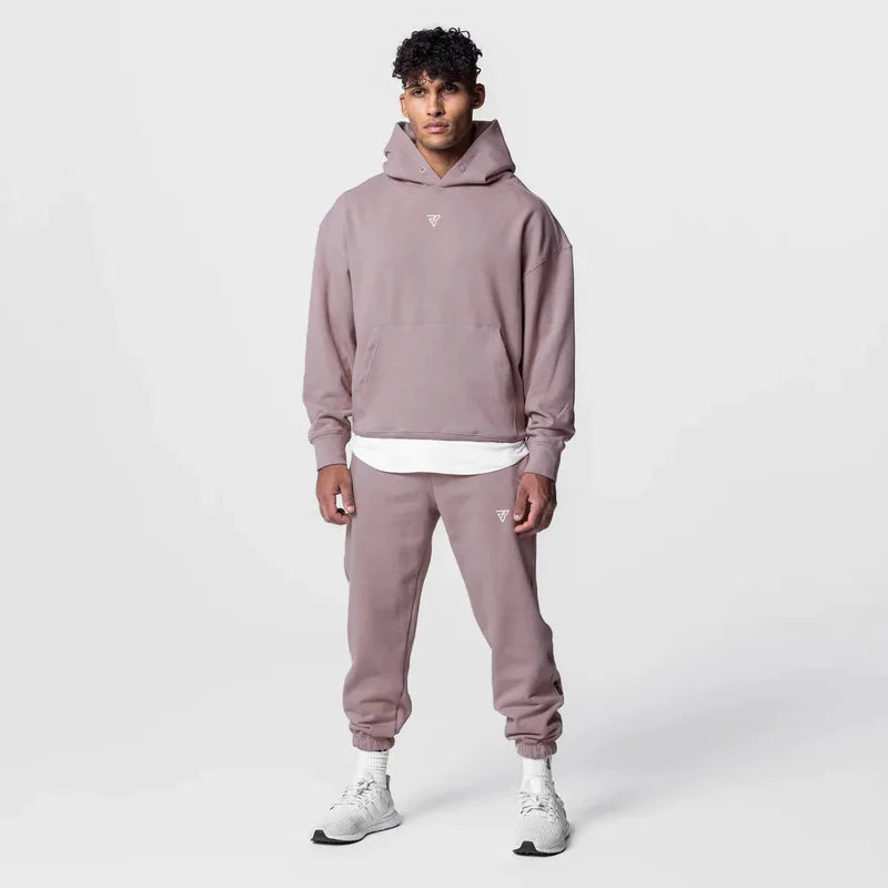 Ensemble complet en coton, sweat à capuche et pantalon de jogging avec poche kangourou