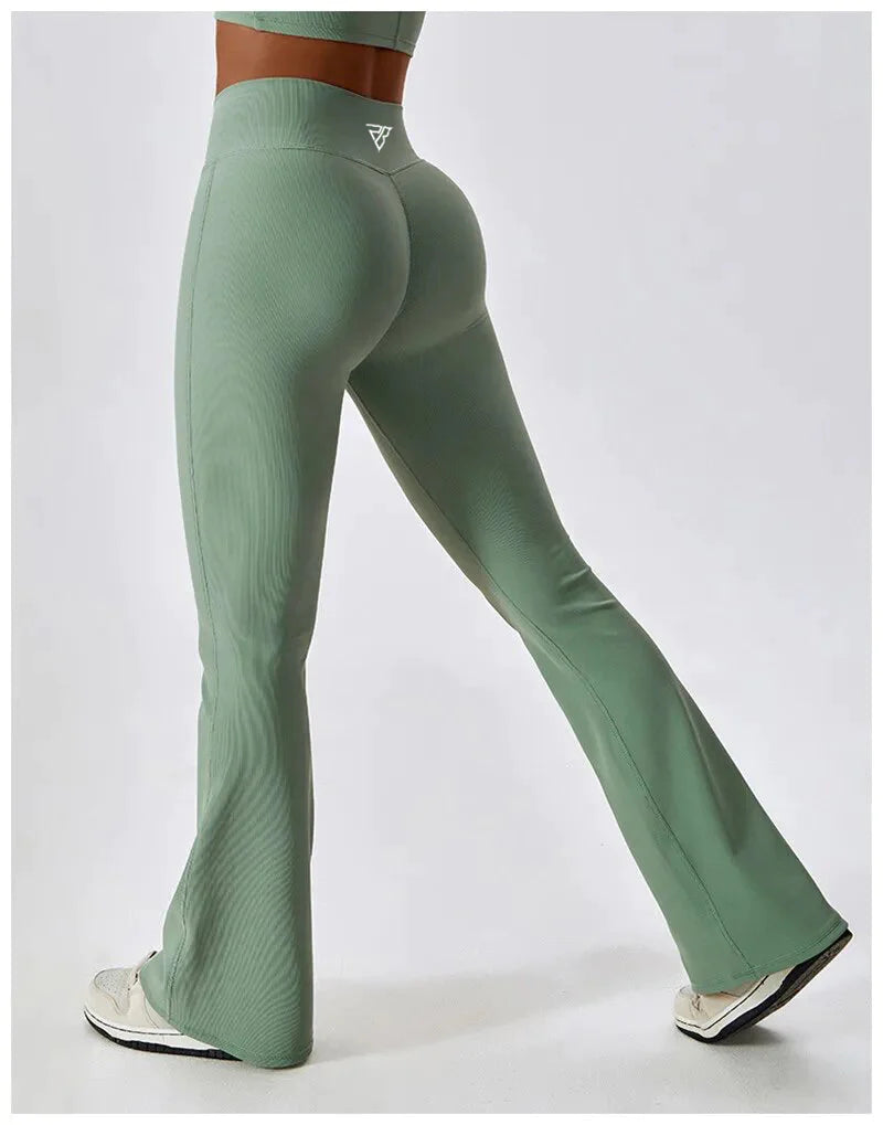 Soutien-gorge de sport push-up et pantalon évasé taille V