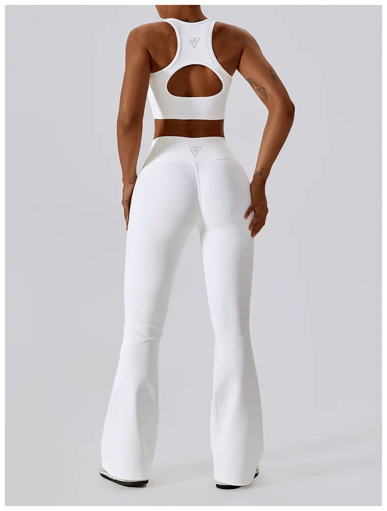 Soutien-gorge de sport push-up et pantalon évasé taille V