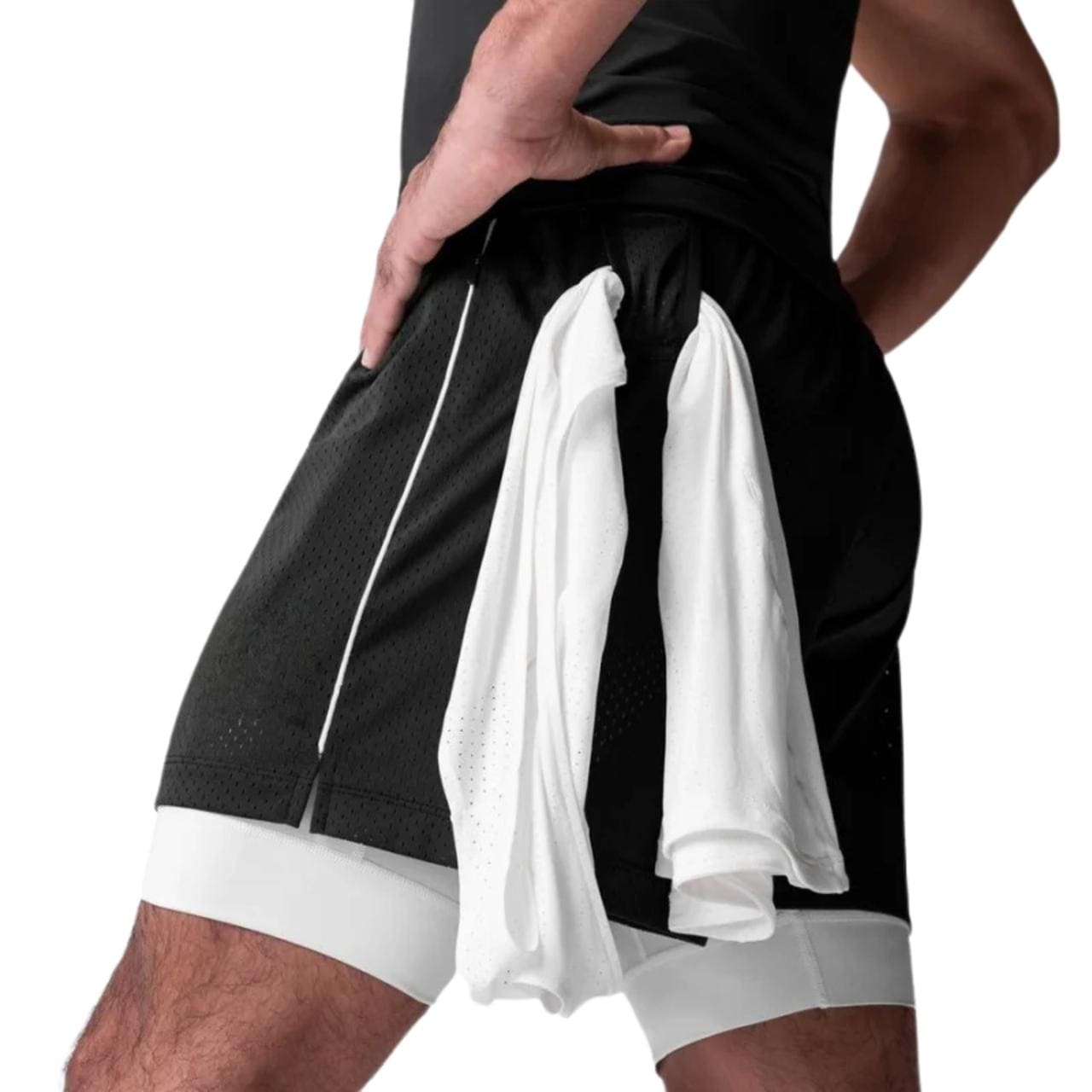 Athletic Mesh Shorts – White Layer