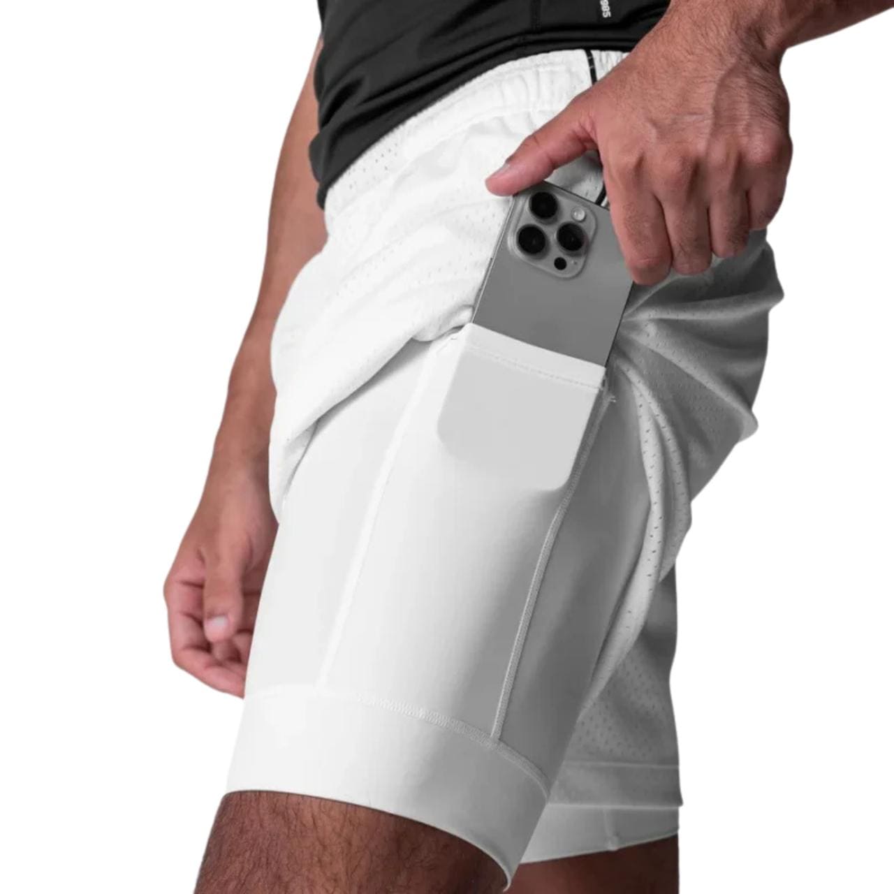 Athletic Mesh Shorts – White Layer